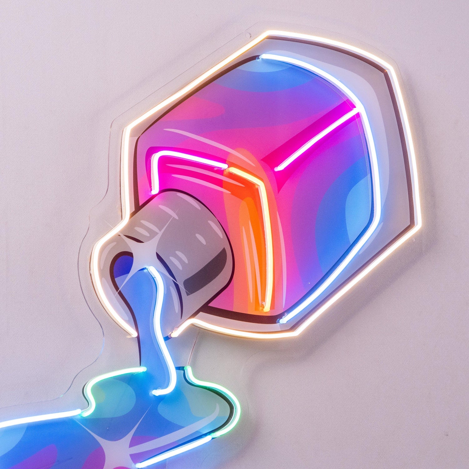Nail Polish Spilling Vibrant Uv Printed Led Neon Sign For Nail Salon Wall Art | Shineneon