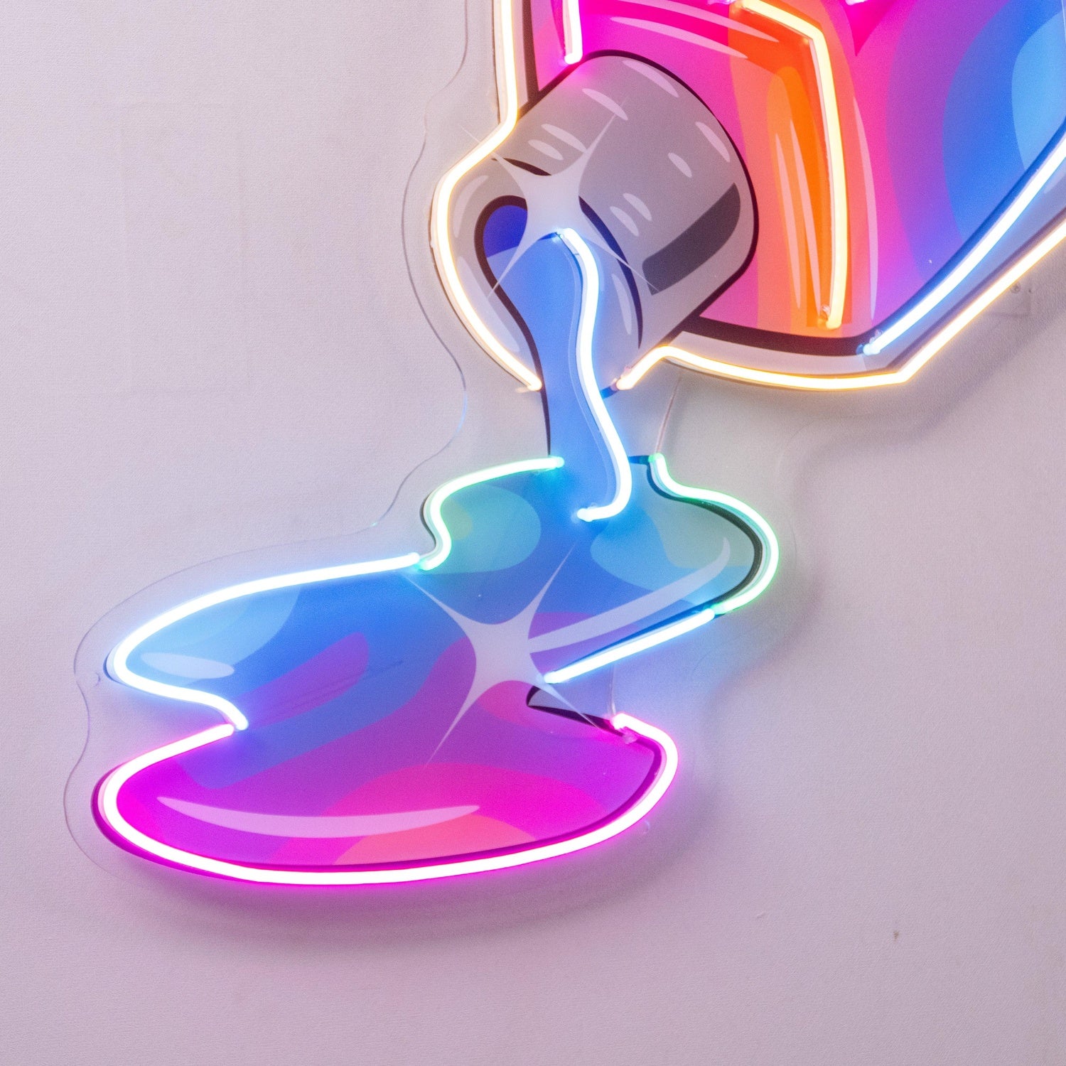 Nail Polish Spilling Vibrant Uv Printed Led Neon Sign For Nail Salon Wall Art | Shineneon
