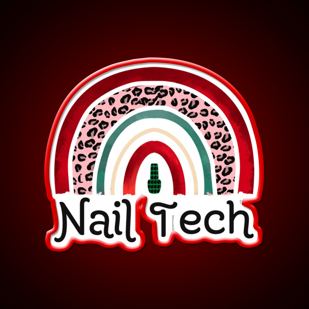 Nail Tech Christmas Rainbow Nail Salon Led Neon Sign Rgb Color - Shineneon