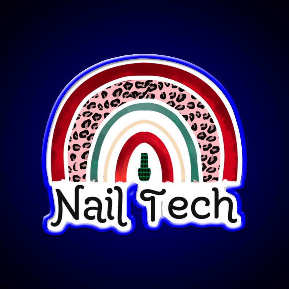Nail Tech Christmas Rainbow Nail Salon Led Neon Sign Rgb Color - Shineneon