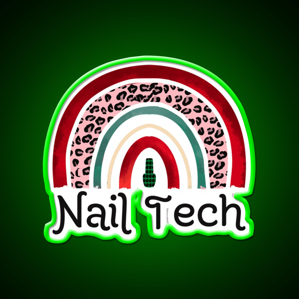Nail Tech Christmas Rainbow Nail Salon Led Neon Sign Rgb Color - Shineneon