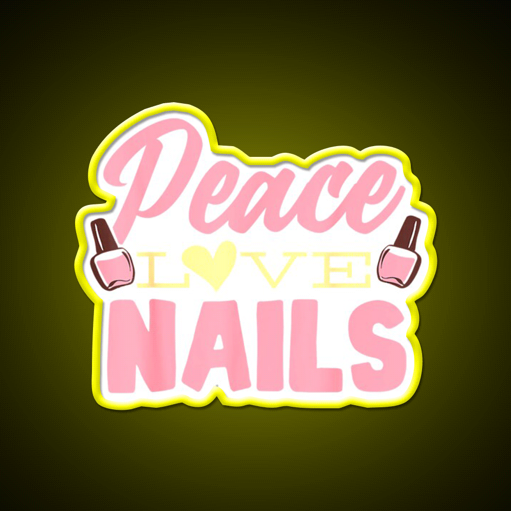 Nail Technician Nail Art Manicure Nail Salon Led Neon Sign Rgb Color - Custom LED neon sign front view