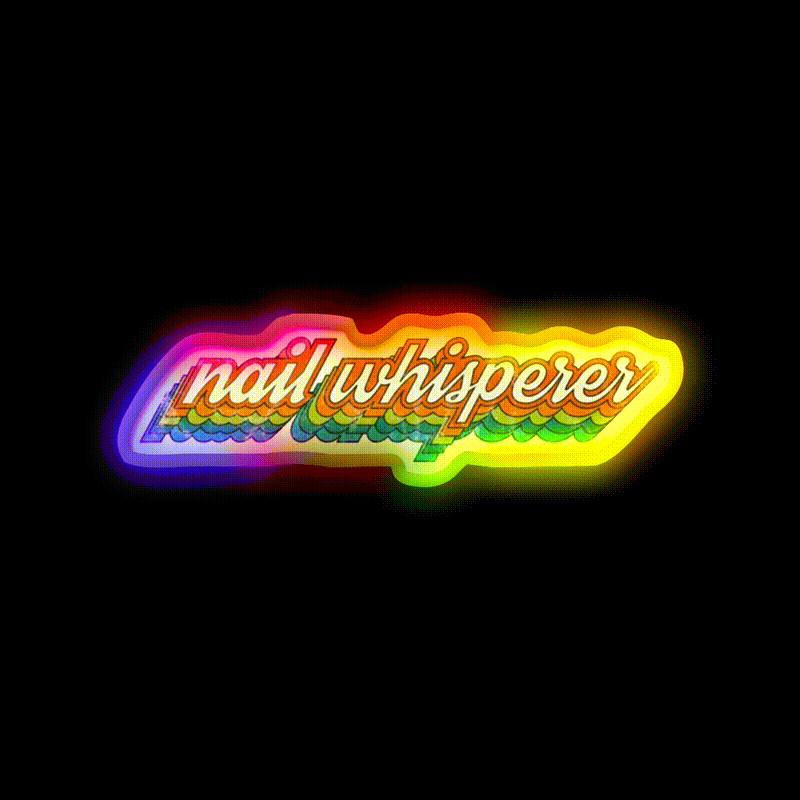 Nail Whisperer Esthetician Nail Tech Design Nail Salon Led Neon Sign Rgb Color - LED neon sign close-up detail
