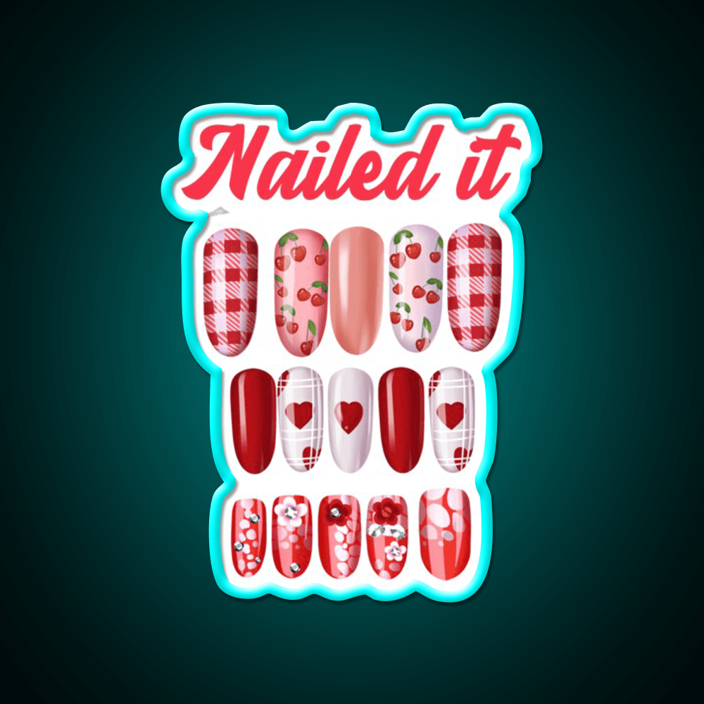 Nailed It Nail Art For Fun Nail Salon Led Neon Sign Rgb Color - Shineneon