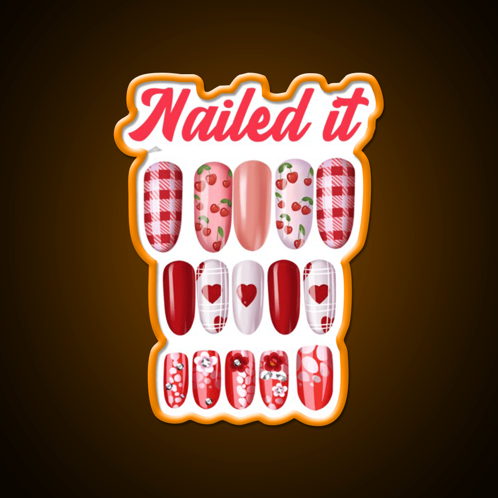 Nailed It Nail Art For Fun Nail Salon Led Neon Sign Rgb Color - Shineneon