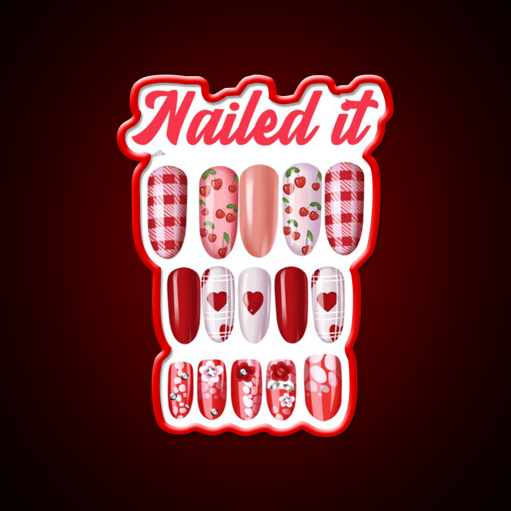 Nailed It Nail Art For Fun Nail Salon Led Neon Sign Rgb Color - Shineneon