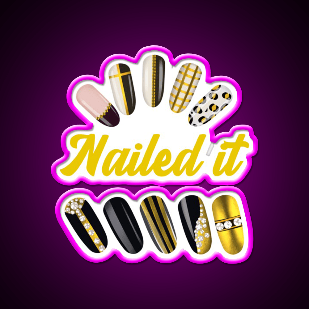 Nailed It Nail Art Nail Salon Led Neon Sign Rgb Color - Shineneon