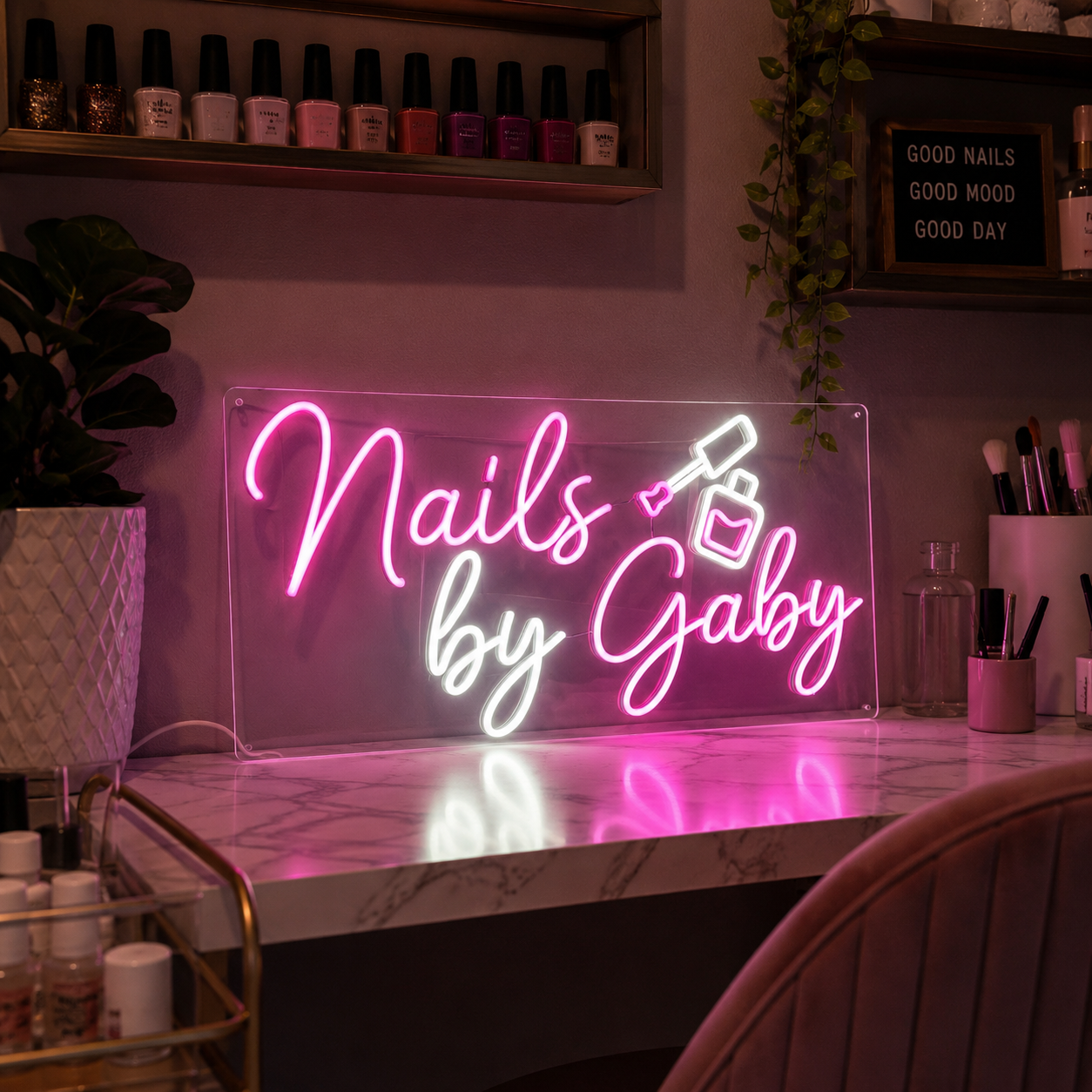 Nails By Gaby LED Neon Sign - 03 Real Lifestyle Scene