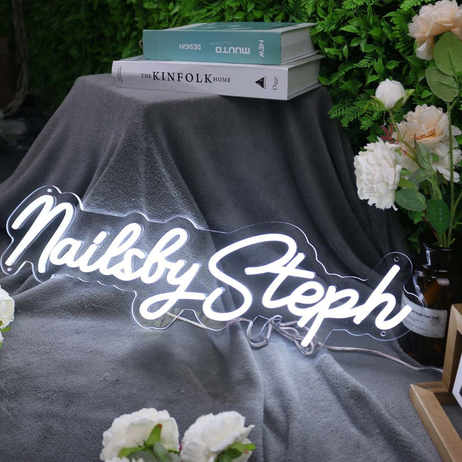 Nails By Steph White Led Neon Sign - Shineneon