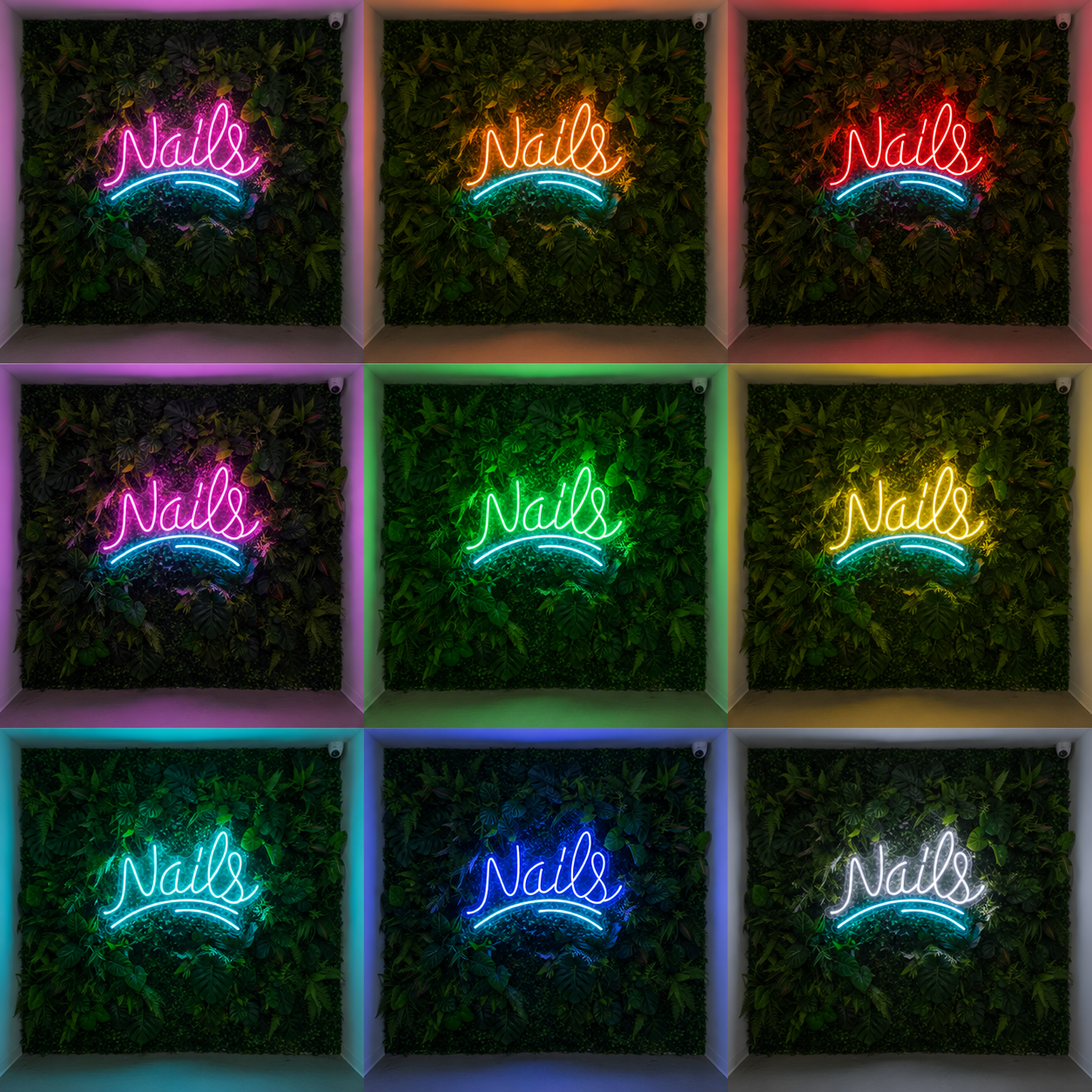 Nails LED Neon Sign Wall Neon Sign - 05 Color Grid