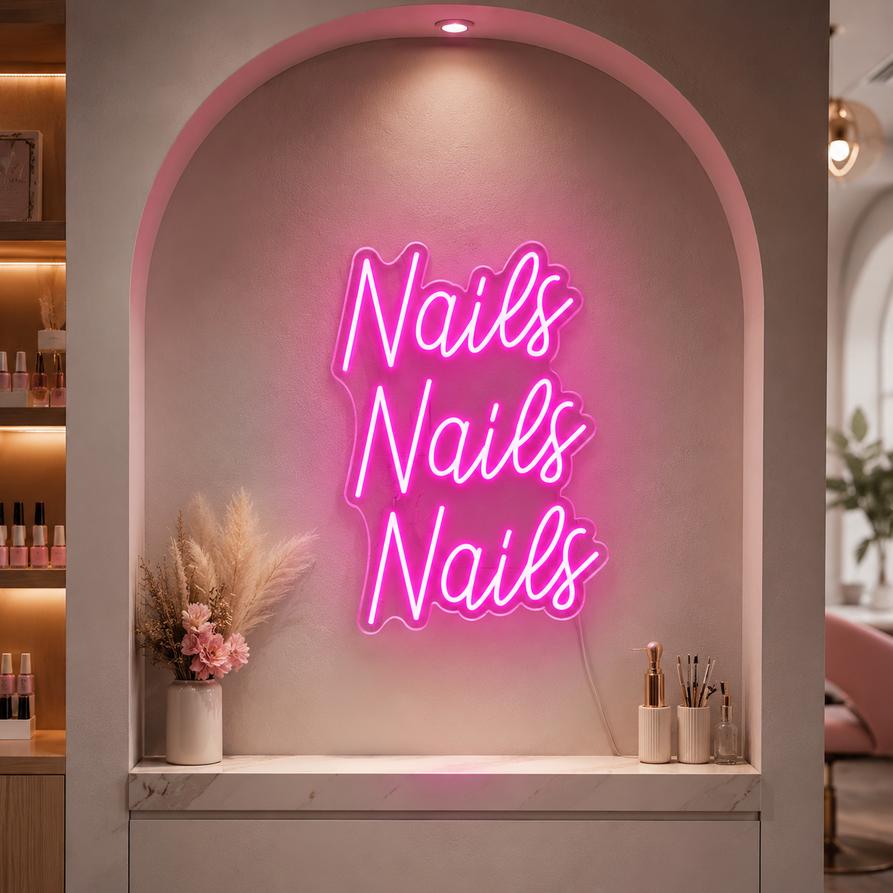 Nails Nails Nails LED Neon Sign - 01 Original Product Image