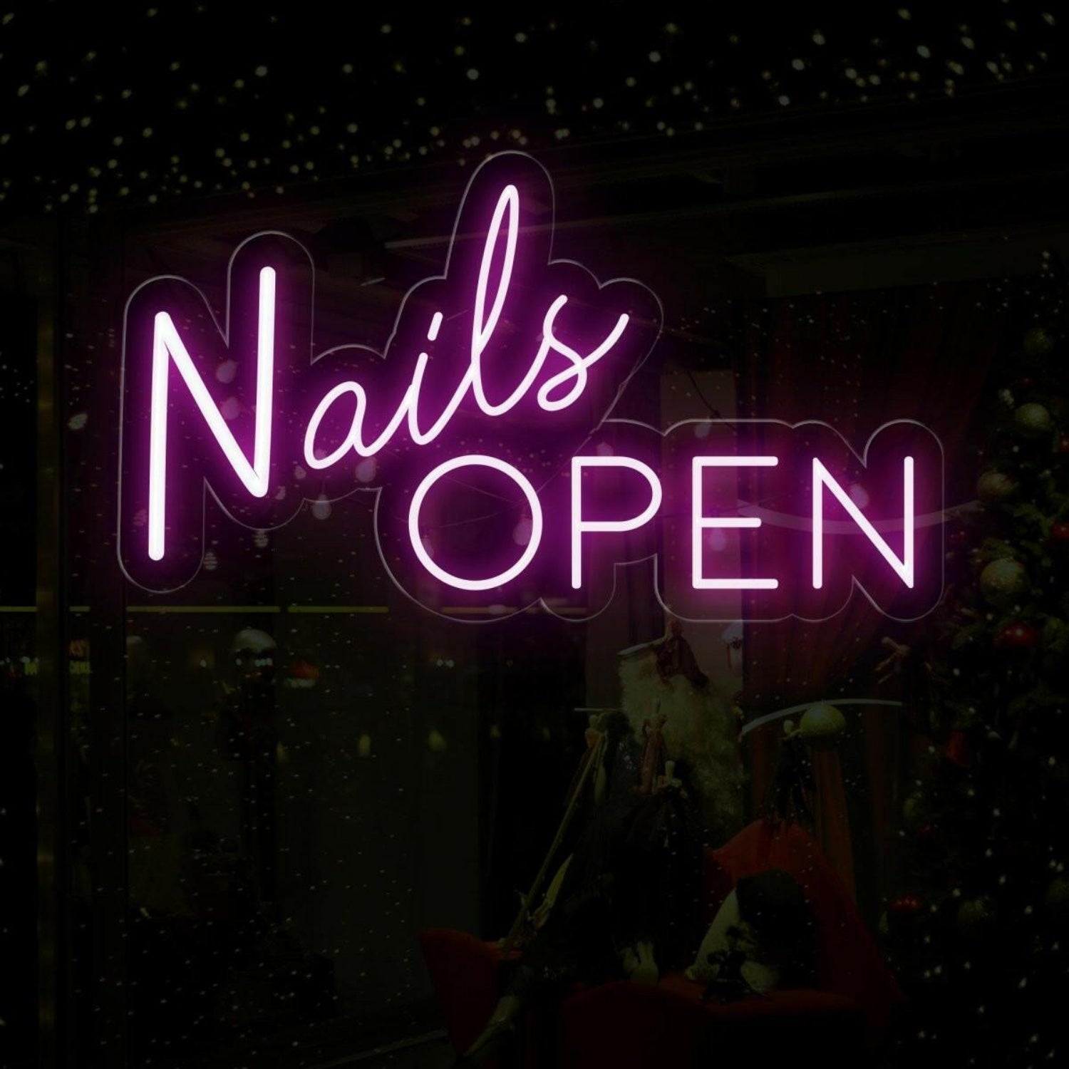 Nails Open Led Neon Sign Salon Entrance Decor | Shineneon