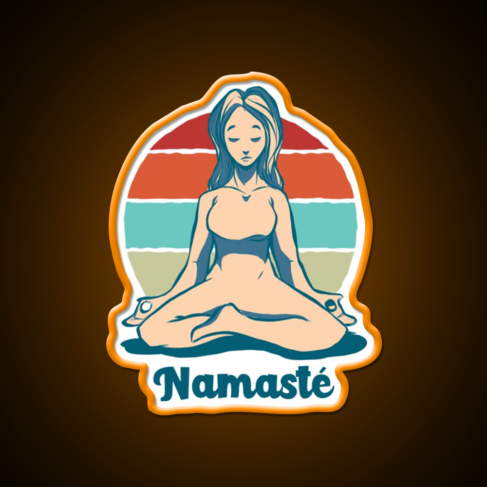 Namaste Best Yoga Girl Yoga Led Neon Sign For Wellness Space Rgb Color