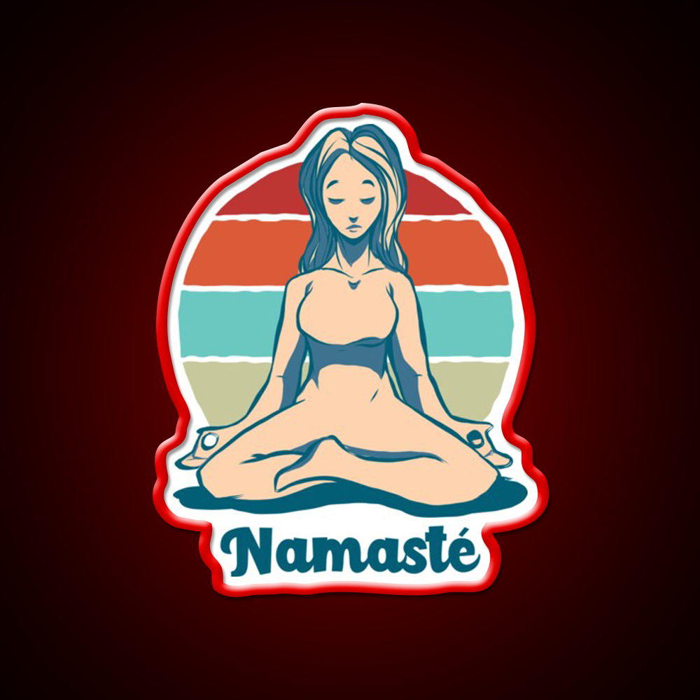 Namaste Best Yoga Girl Yoga Led Neon Sign For Wellness Space Rgb Color