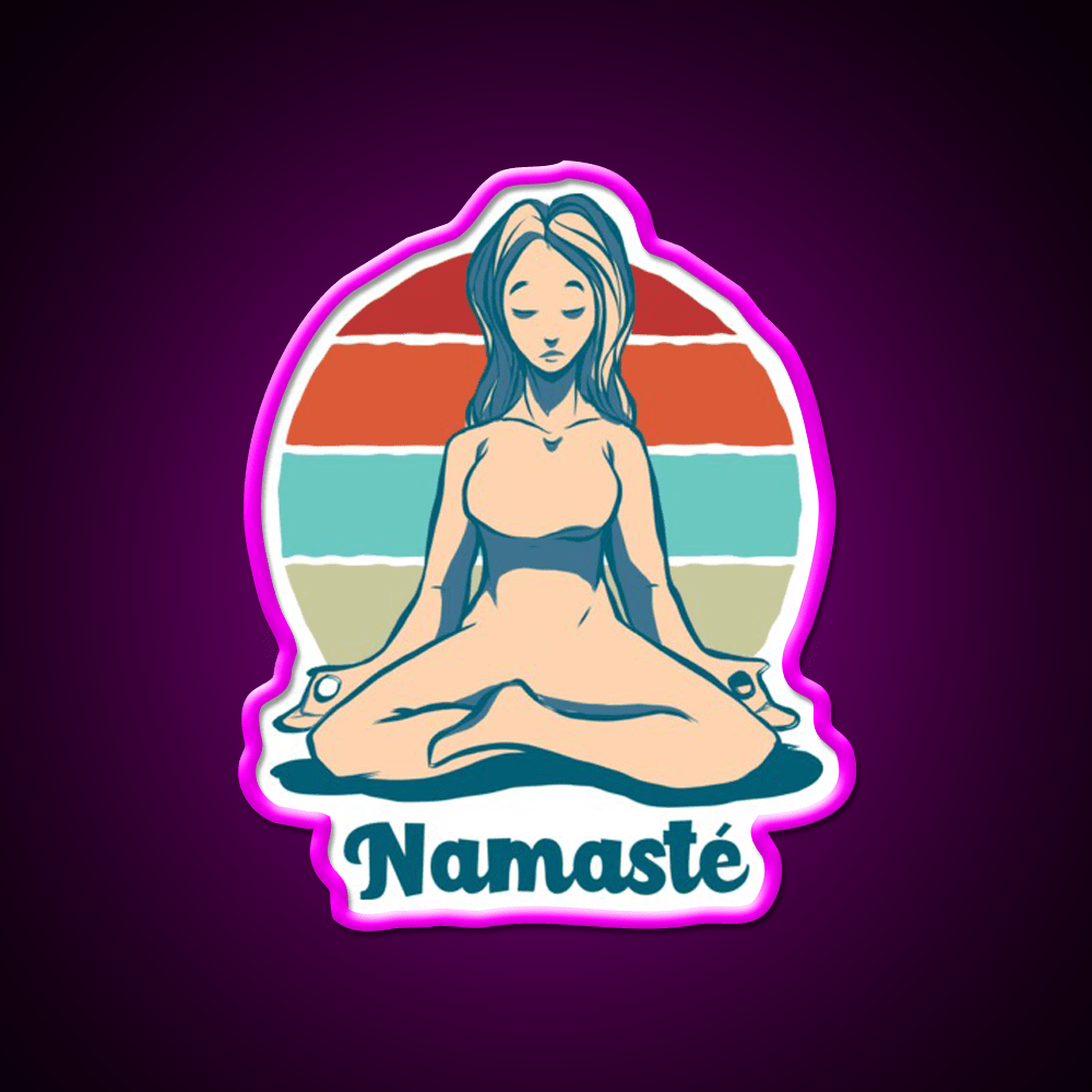 Namaste Best Yoga Girl Yoga Led Neon Sign For Wellness Space Rgb Color - Shineneon