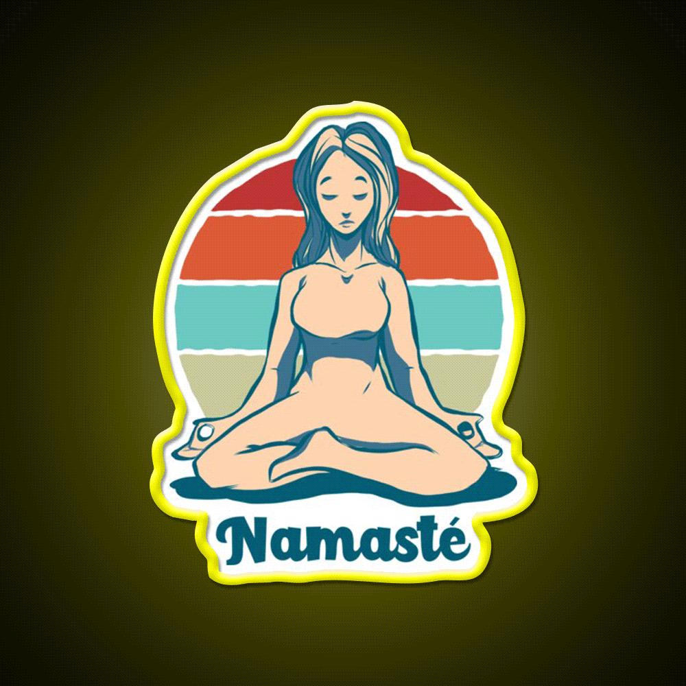 Namaste Best Yoga Girl Yoga Led Neon Sign For Wellness Space Rgb Color
