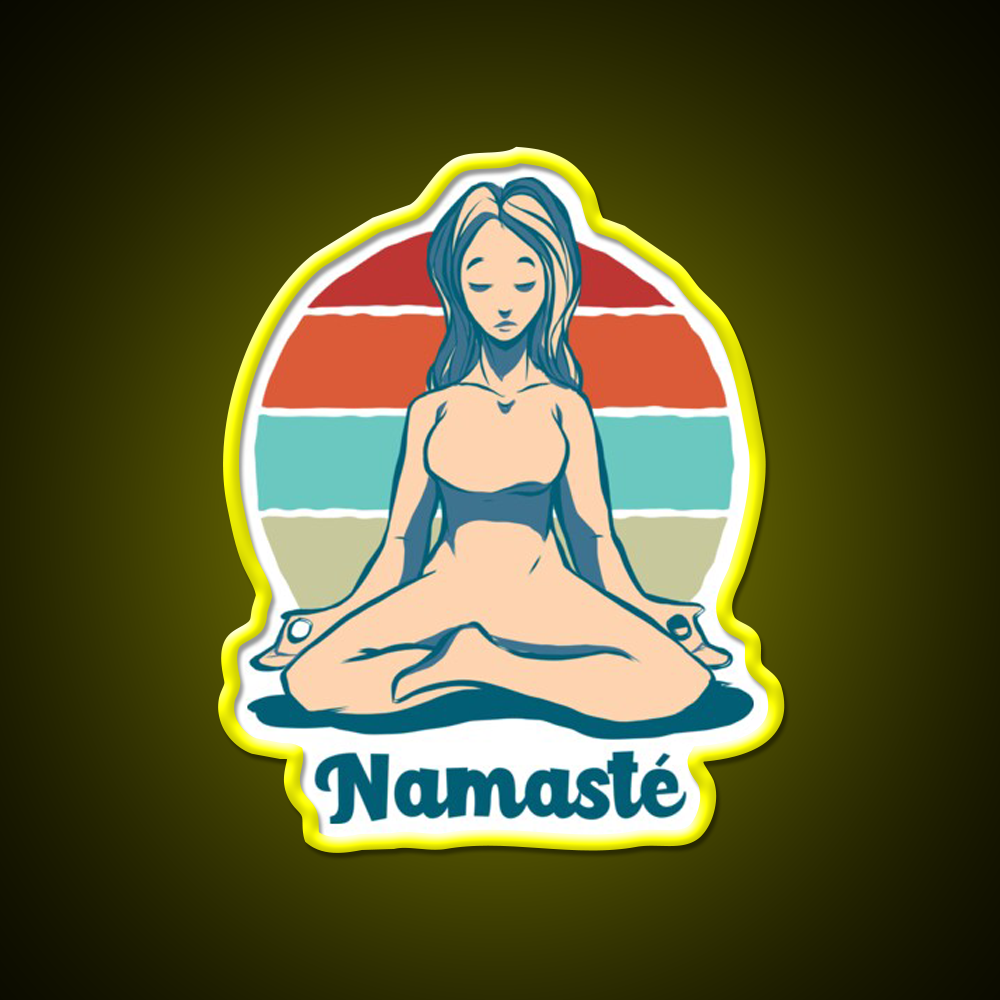 Namaste Best Yoga Girl Yoga Led Neon Sign For Wellness Space Rgb Color