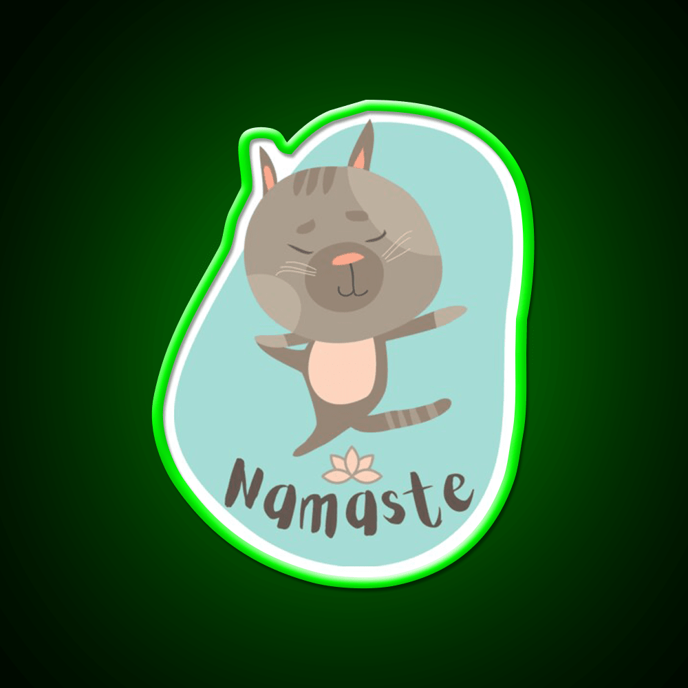 Namaste Cat Yoga Pose Yoga Led Neon Sign For Wellness Space Rgb Color - Shineneon