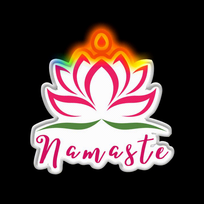 Namaste For Your Inner Peace With Yoga Led Neon Sign Rgb Color