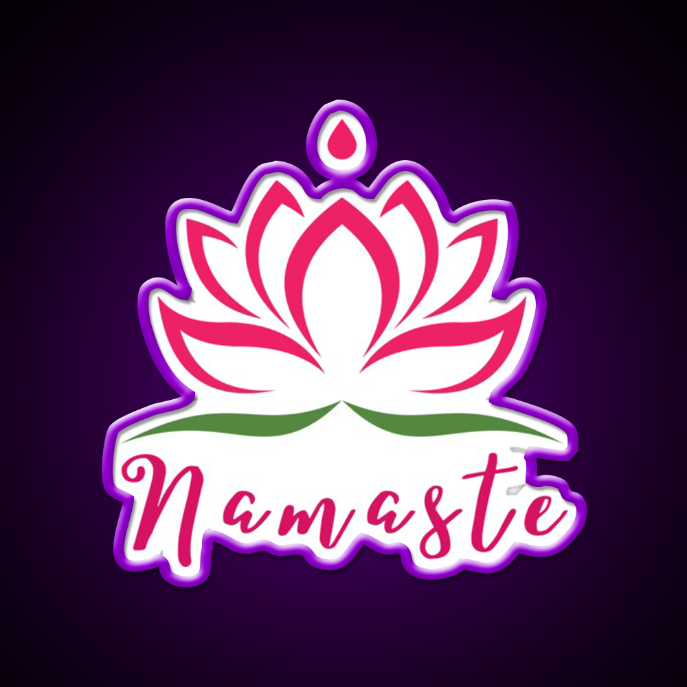 Namaste For Your Inner Peace With Yoga Led Neon Sign Rgb Color