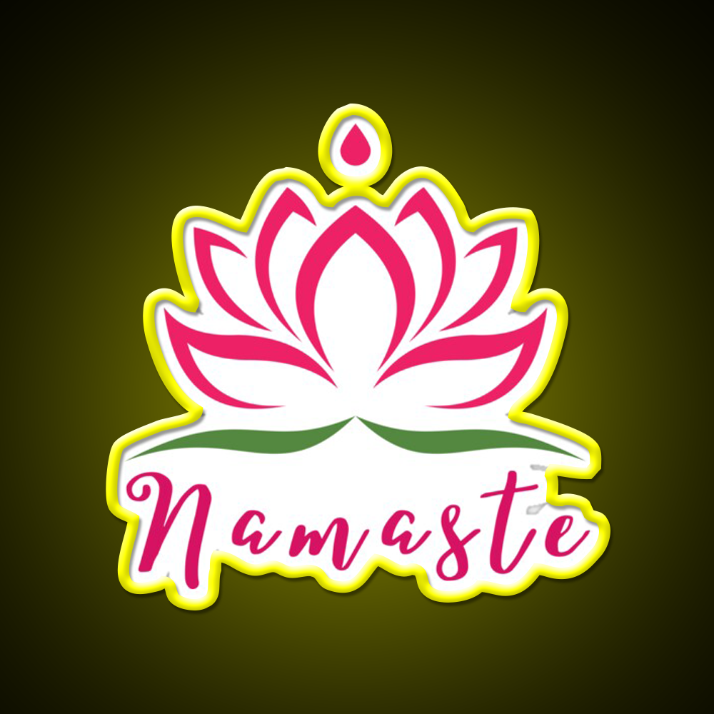 Namaste For Your Inner Peace With Yoga Led Neon Sign Rgb Color