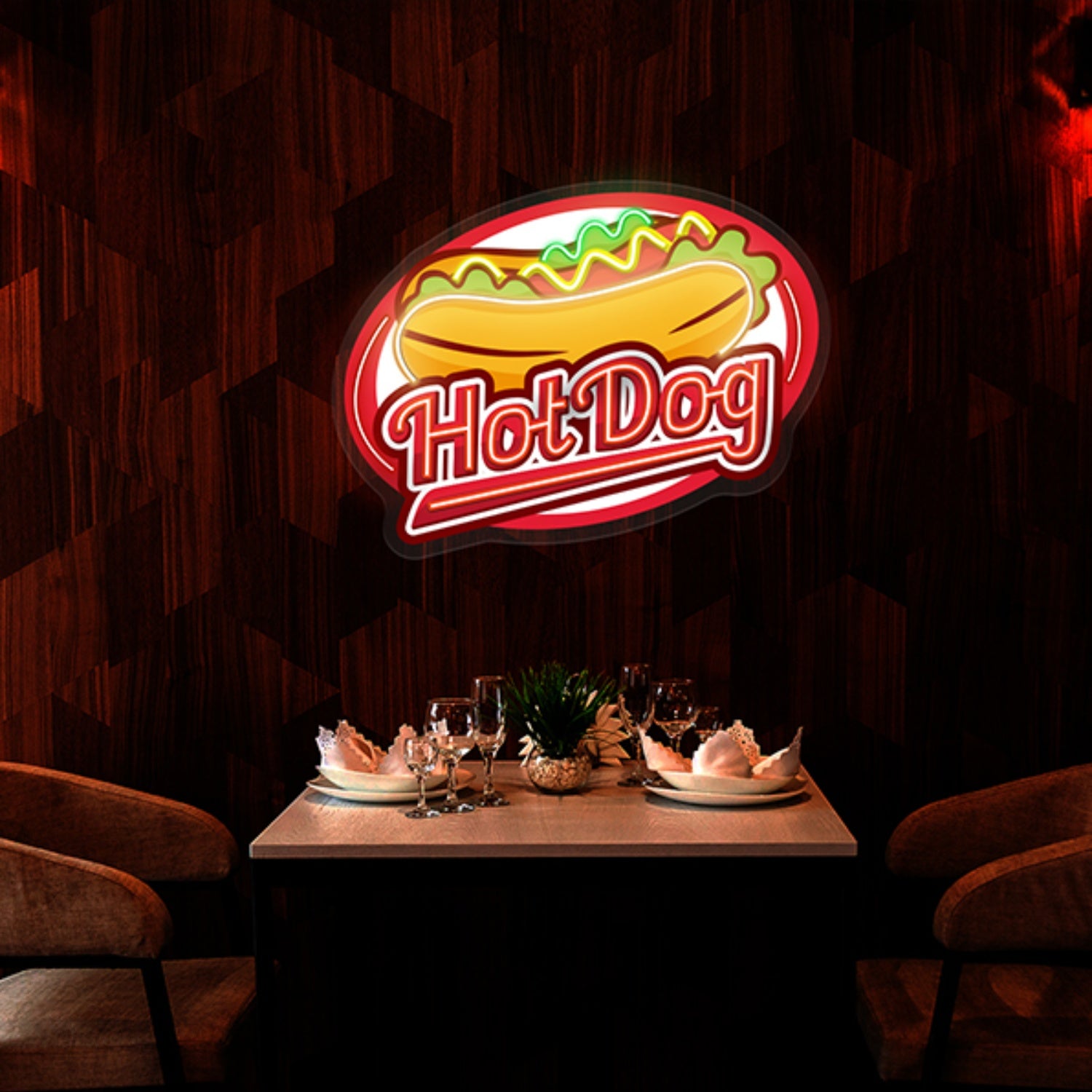 Name Fast Food Restaurant With Hot Dog Led Neon Sign Wall Art Decor Light | Shineneon