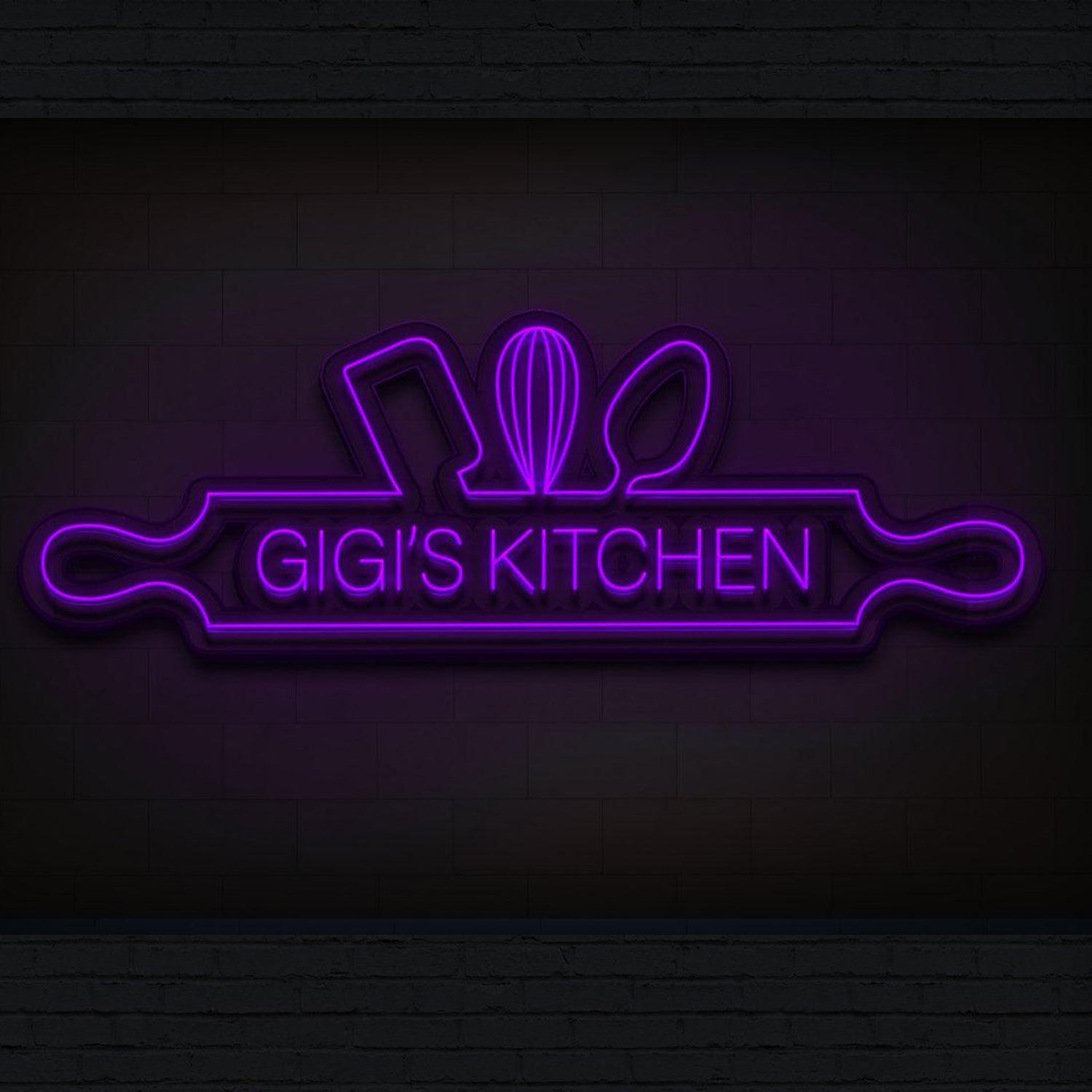 Nanas Kitchen Bright Yellow Led Neon Sign With Utensils For Home Or Cafe | Shineneon