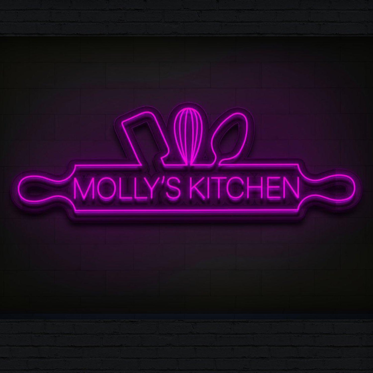 Nanas Kitchen Bright Yellow Led Neon Sign With Utensils For Home Or Cafe | Shineneon