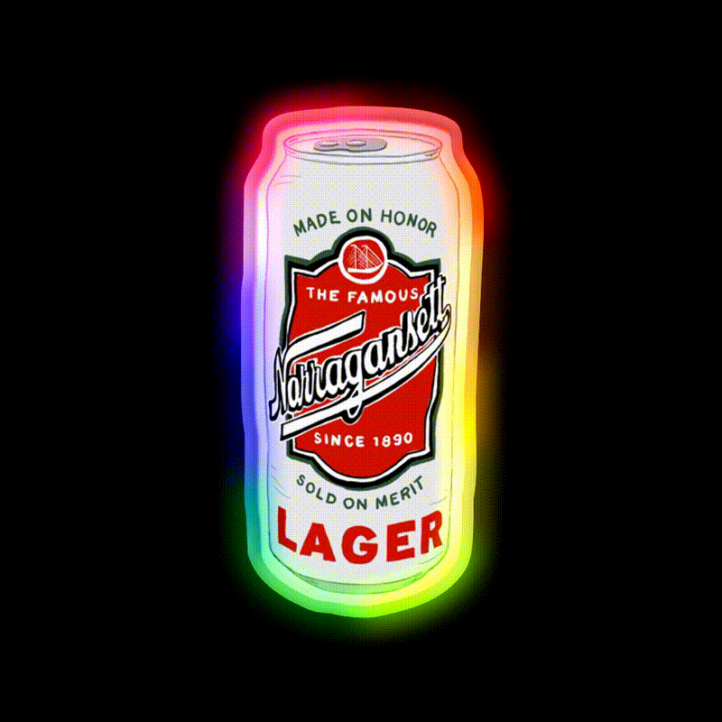 Narragansett Beer Logo Beer Bar Decor Led Neon Sign Rgb Color - LED neon sign close-up detail