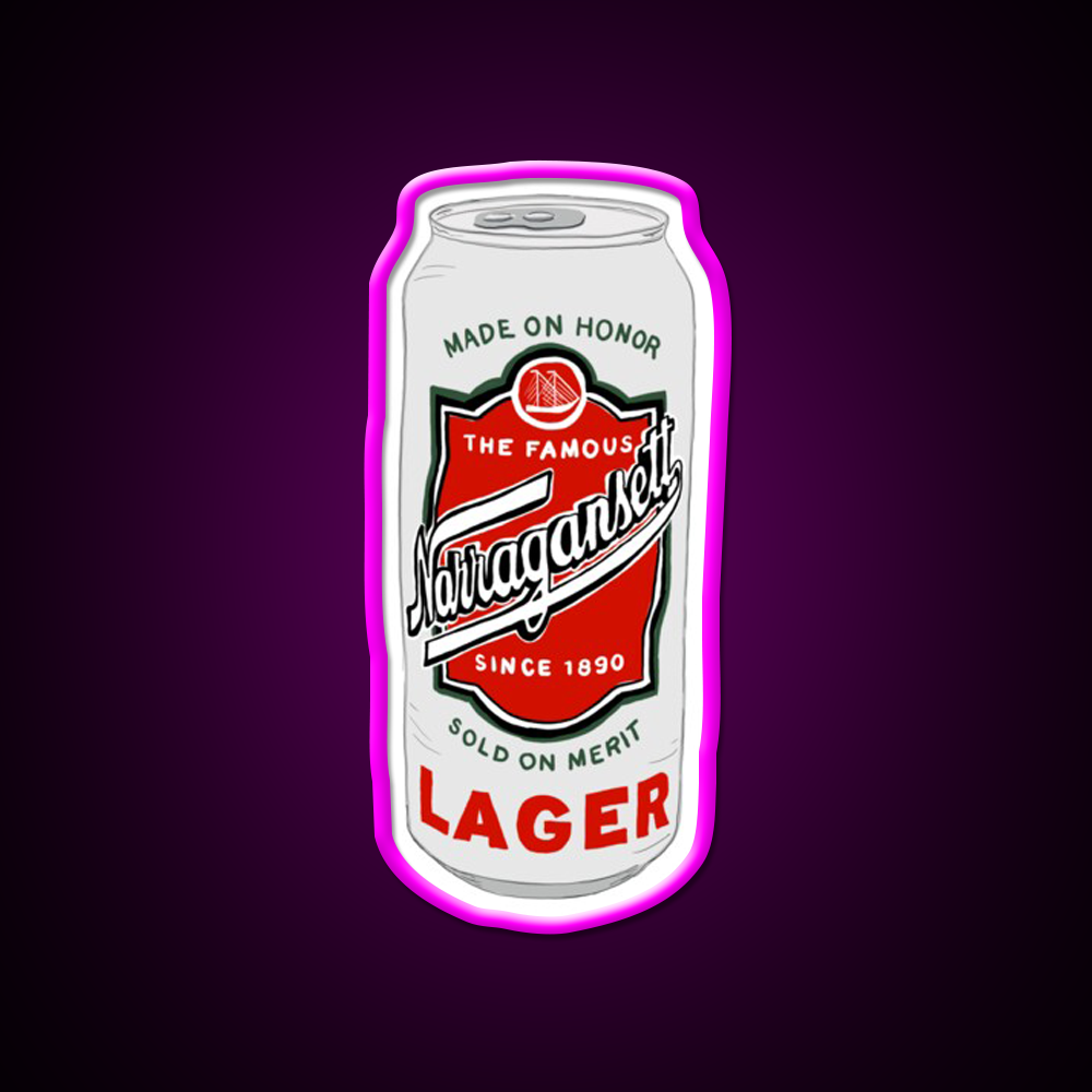 Narragansett Beer Logo Beer Bar Decor Led Neon Sign Rgb Color - Neon sign mounted on wall in room