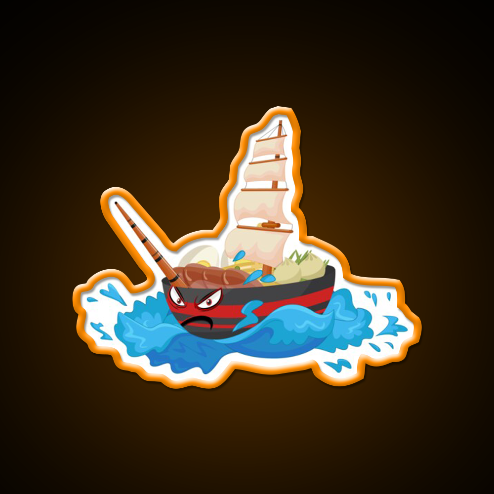 Narwhal Whale Ramen Bowl Japanese Gift Led Neon Sign Chinese Food Rgb Color