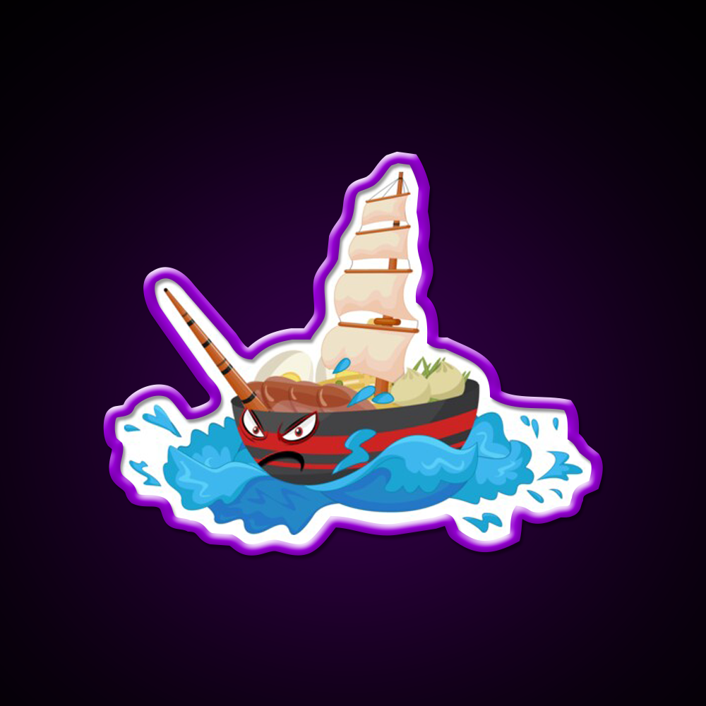 Narwhal Whale Ramen Bowl Japanese Gift Led Neon Sign Chinese Food Rgb Color