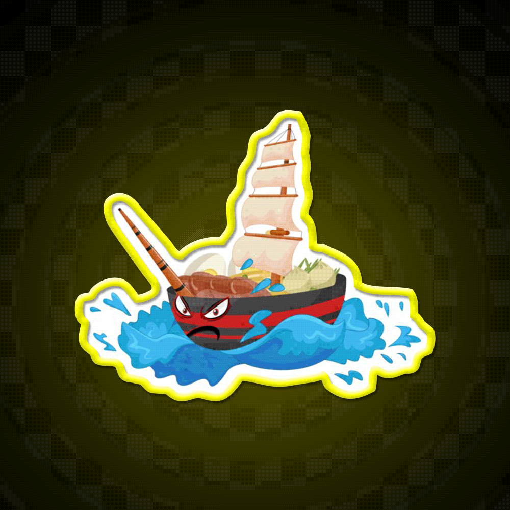 Narwhal Whale Ramen Bowl Japanese Gift Led Neon Sign Chinese Food Rgb Color