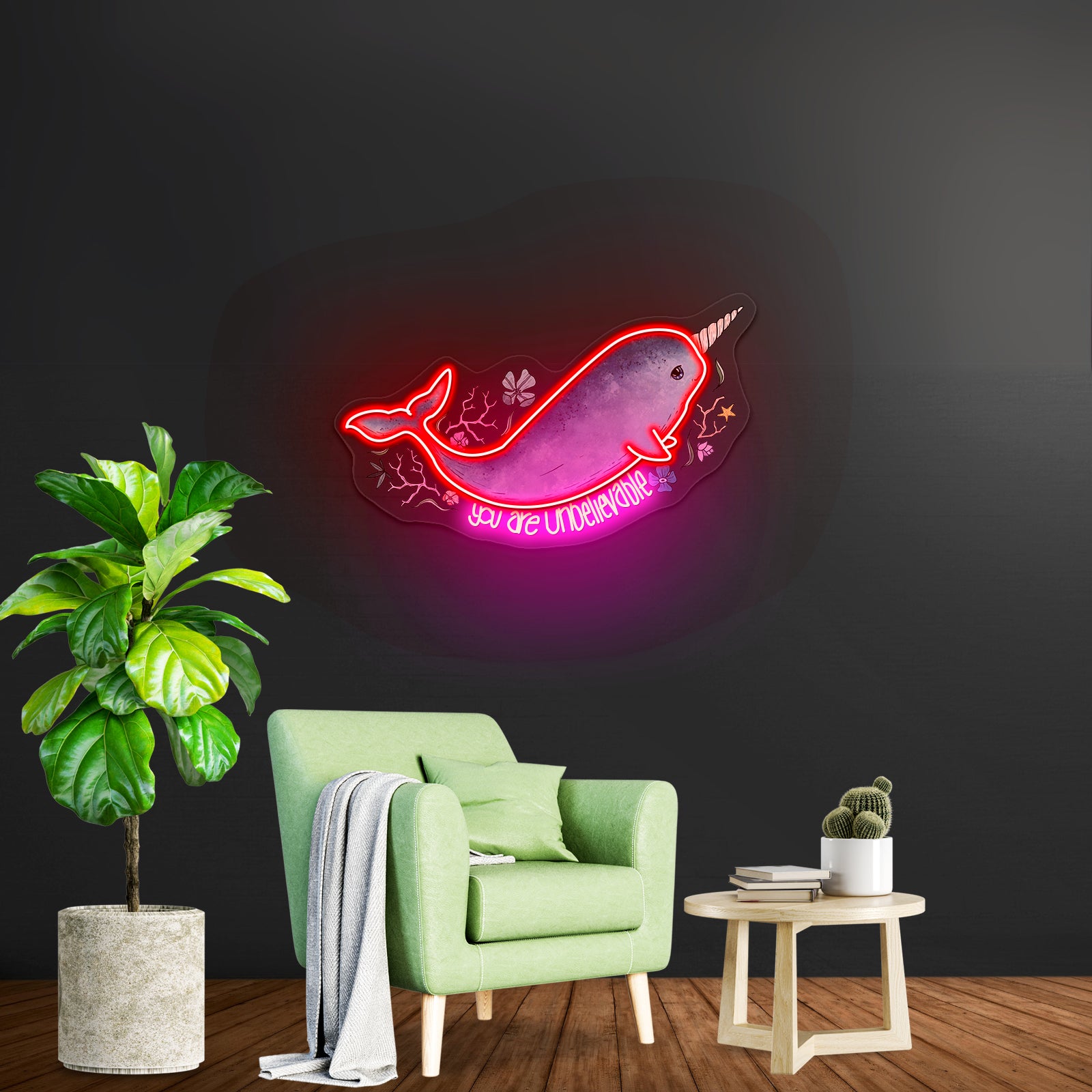 Narwhal You Are Unbelievable Artwork Personalized Neon Signs
