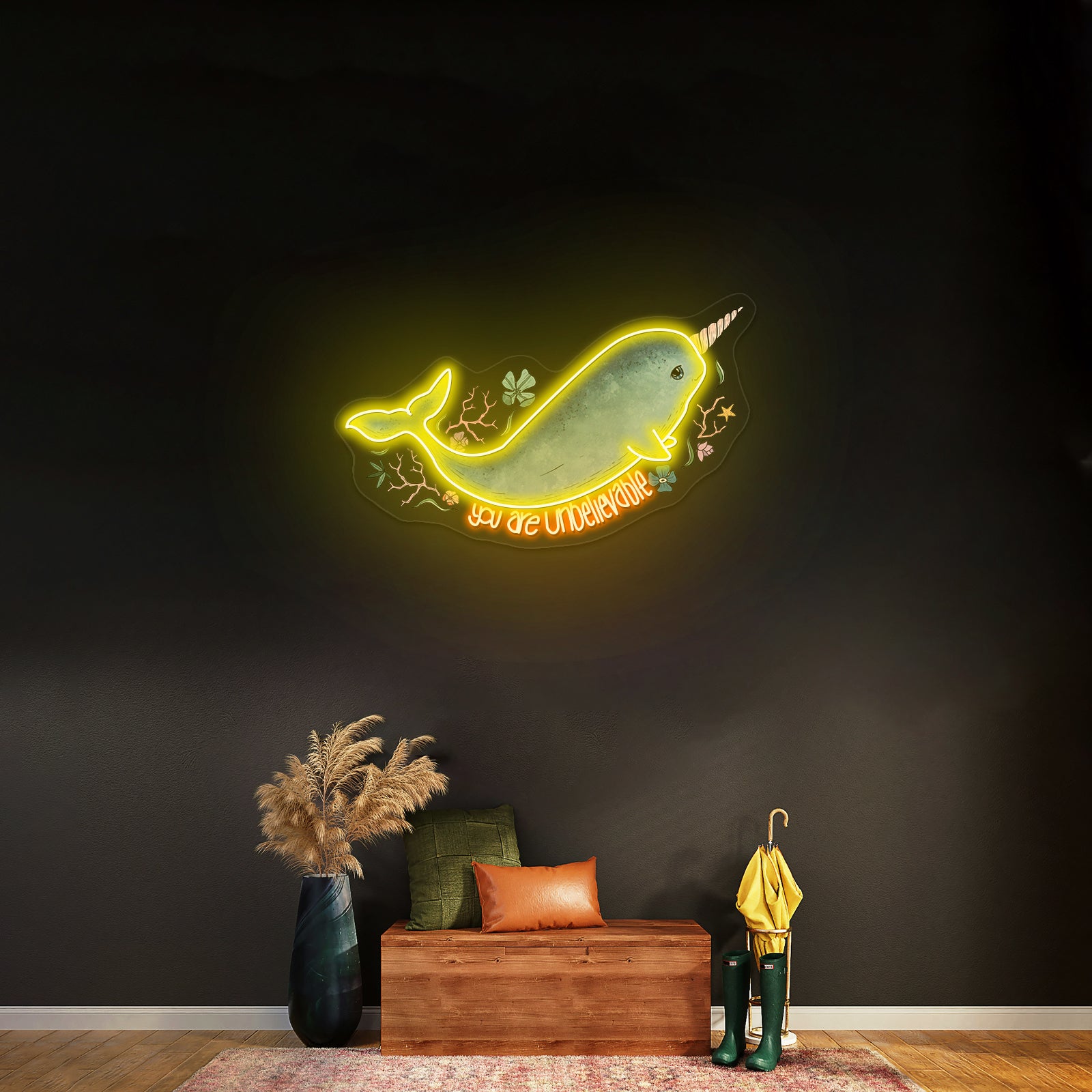 Narwhal You Are Unbelievable Artwork Personalized Neon Signs