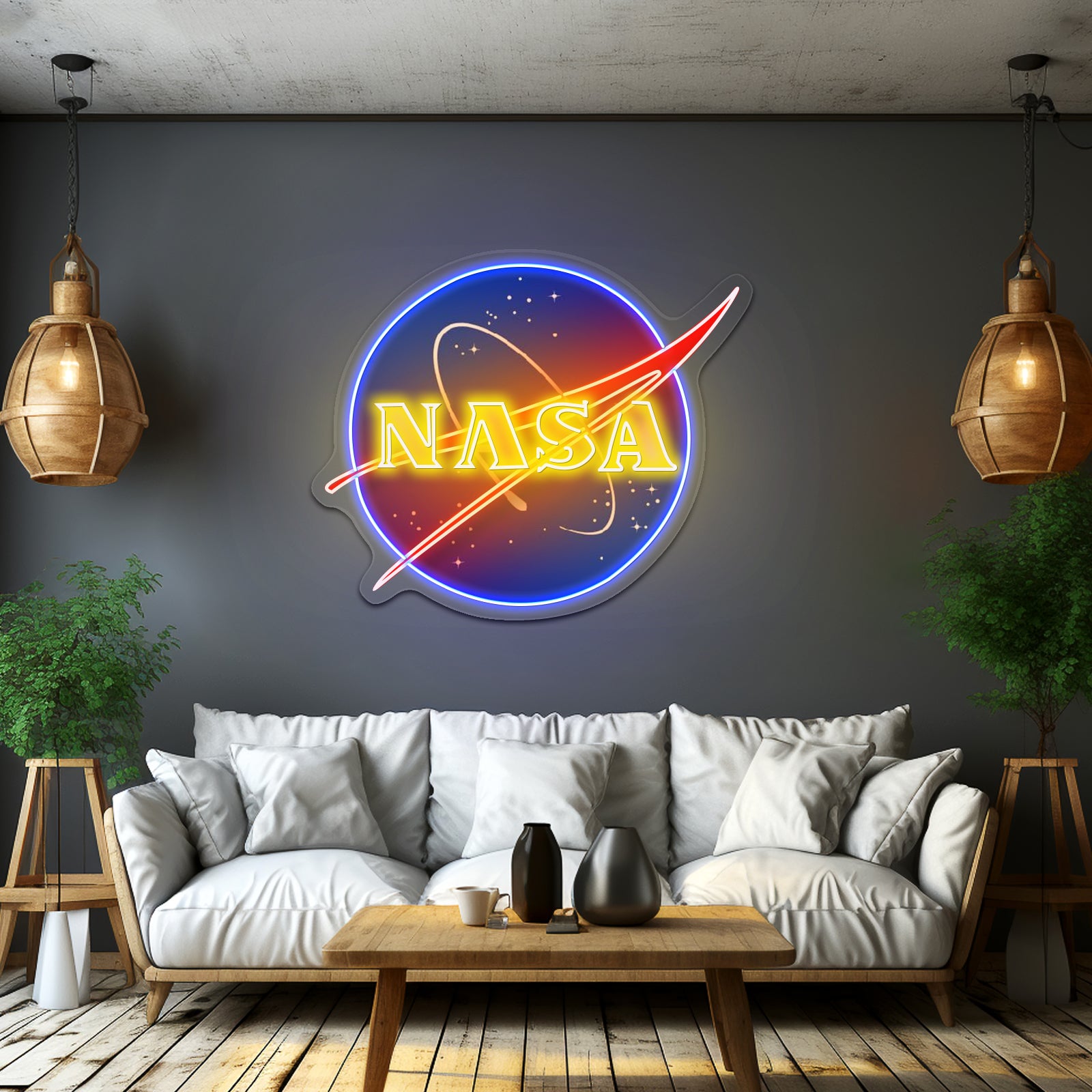 Nasa Logo Artwork Neon Garage Signs - LED neon sign view 5