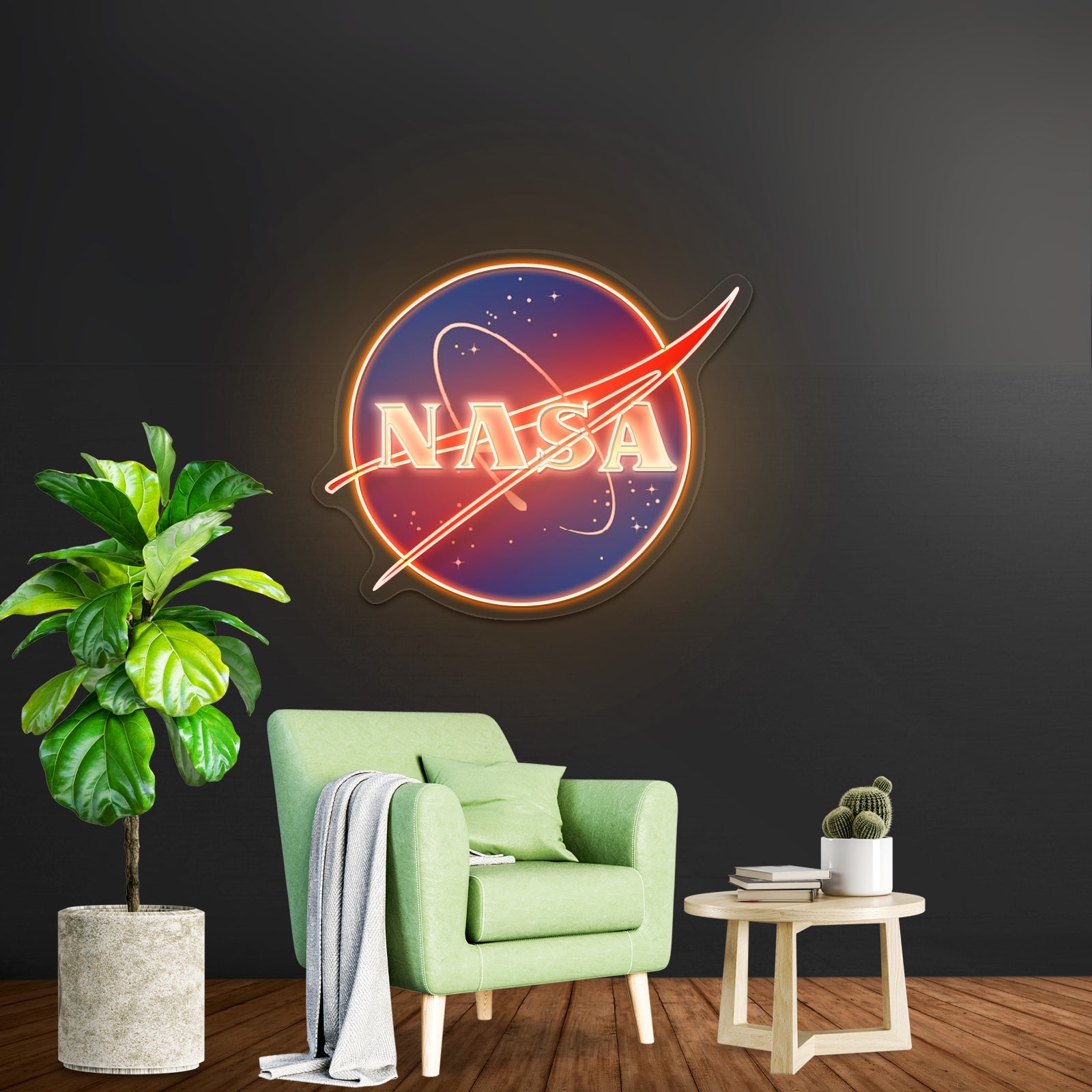 Nasa Logo Retro Artwork Wall Art - Shineneon