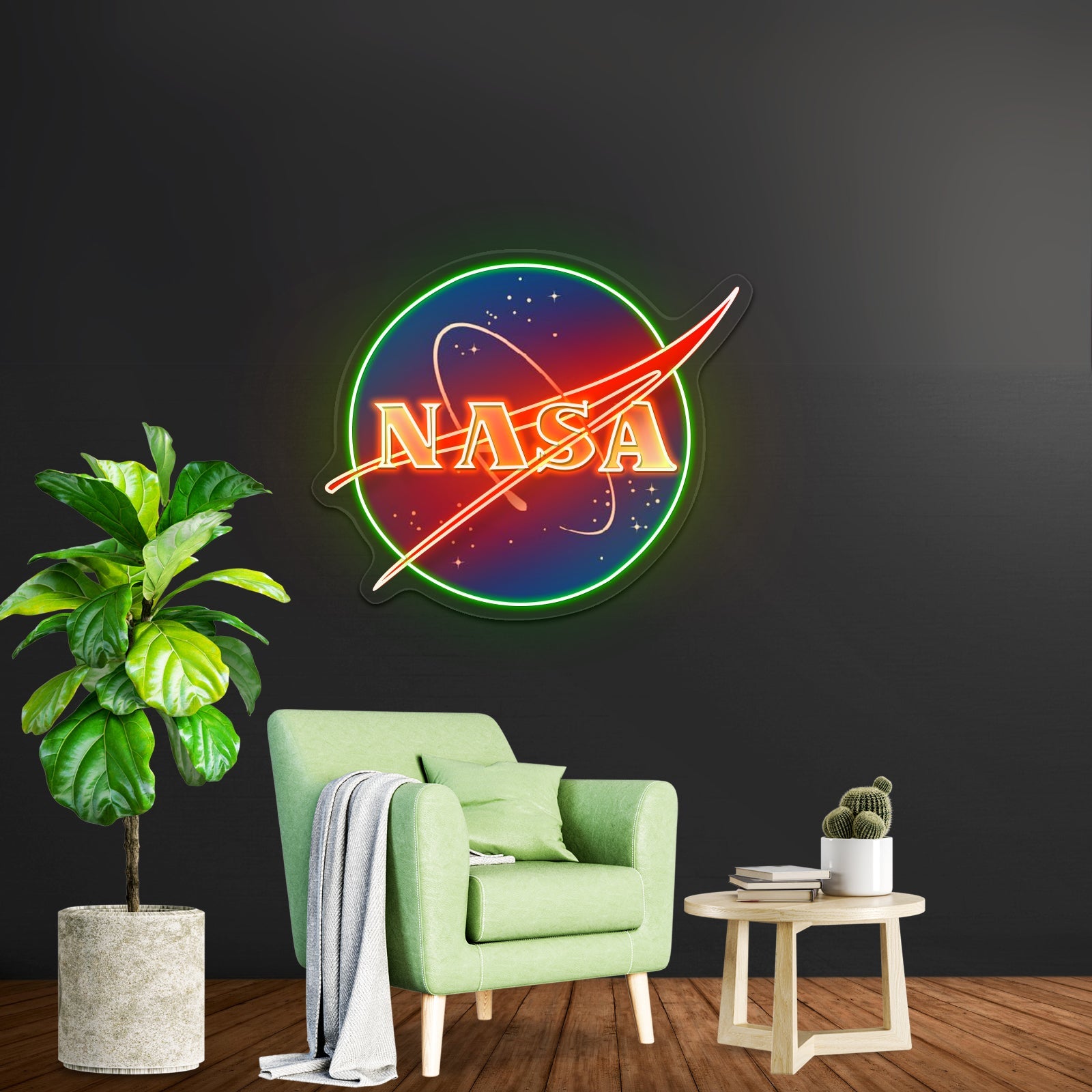 Nasa Logo Retro Artwork Wall Art - Shineneon