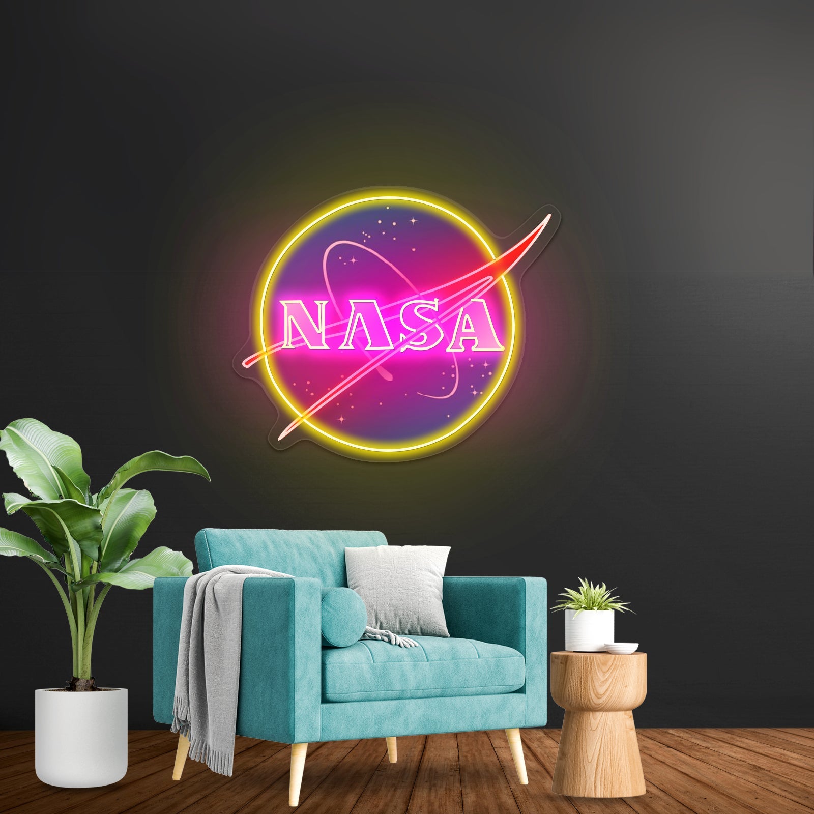 Nasa Logo Retro Artwork Wall Art - Shineneon