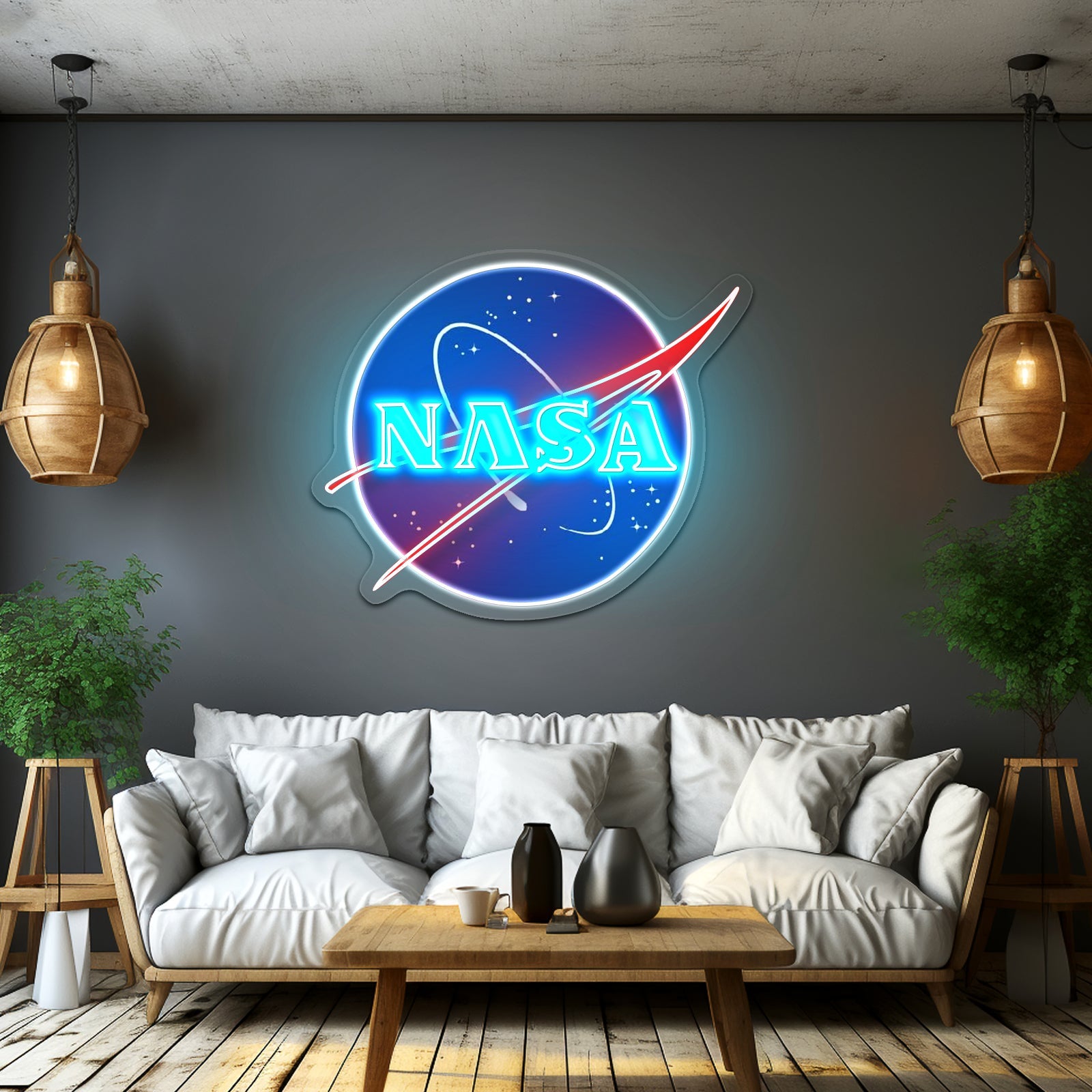Nasa Logo Retro Artwork Wall Art - Shineneon