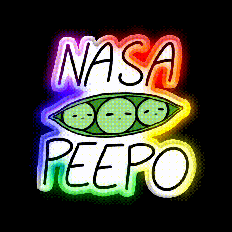 Nasa Peepo Snack Food Led Neon Sign Rgb Color