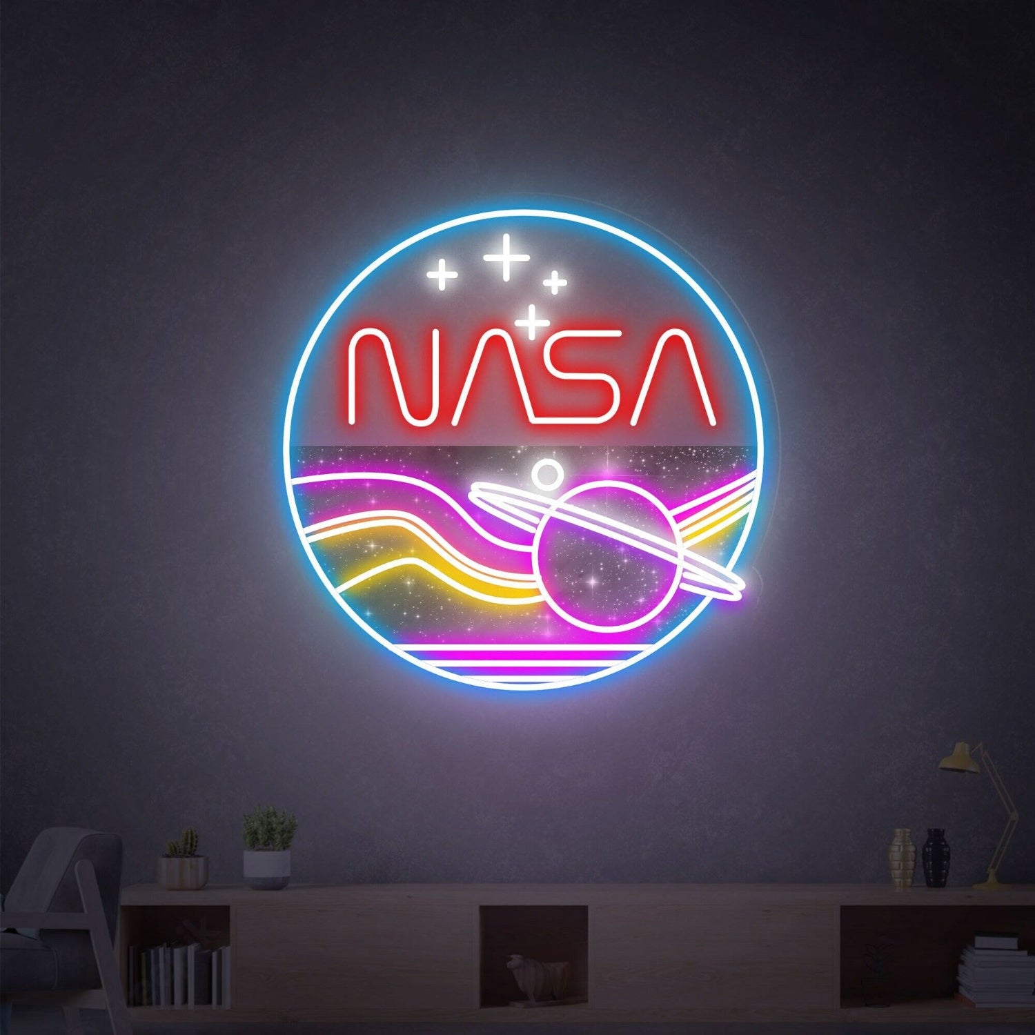Nasa Round Handcrafted Led Neon Sign | Shineneon
