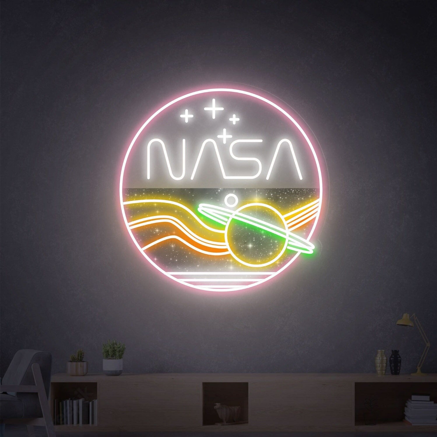 Nasa Round Handcrafted Led Neon Sign | Shineneon