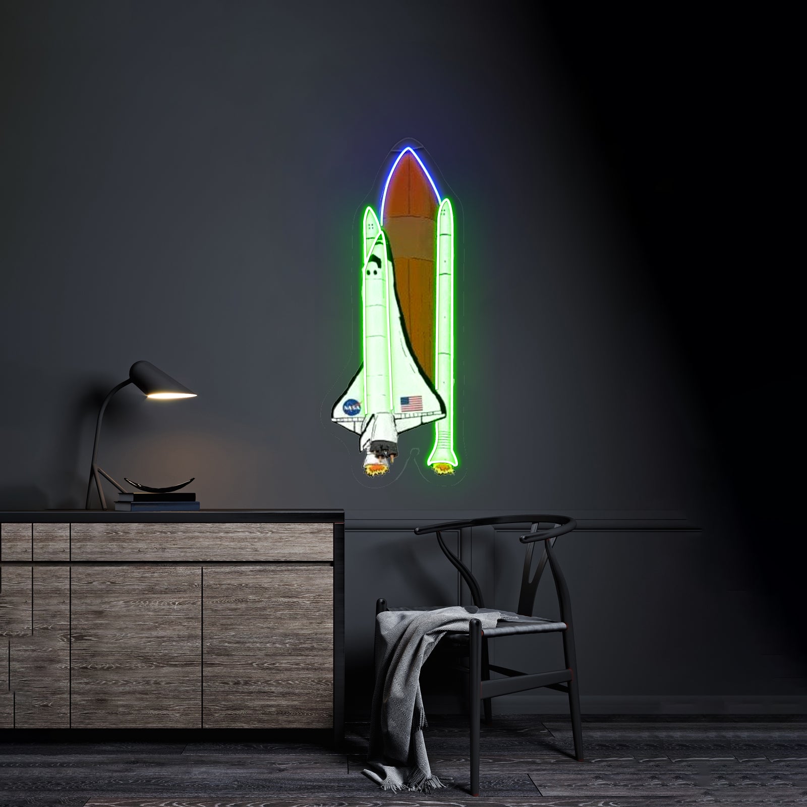 Nasa Spaceship Artwork Neon Sign For Wedding