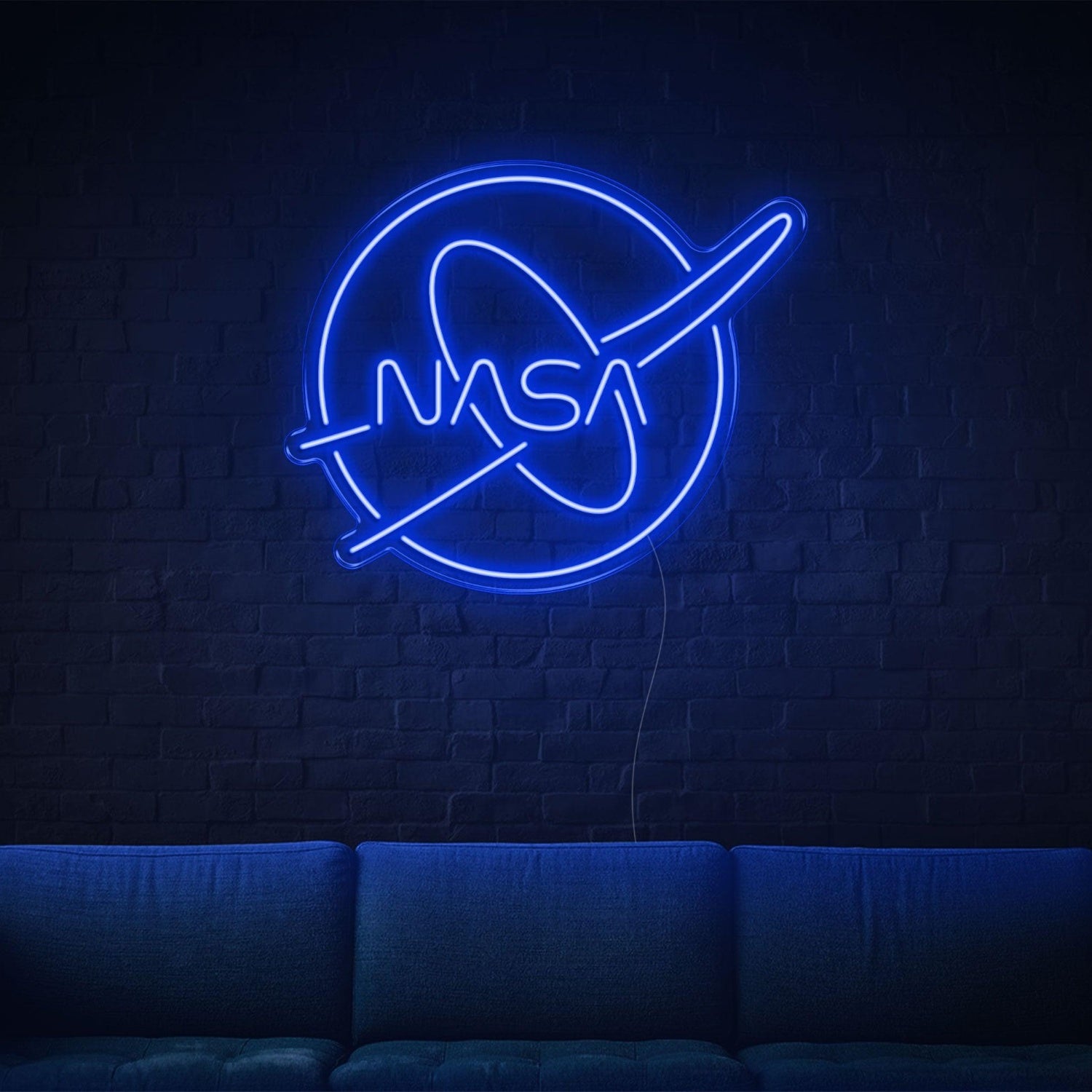 Nasa White Oval Led Neon Sign For Modern Tech Decor | Shineneon