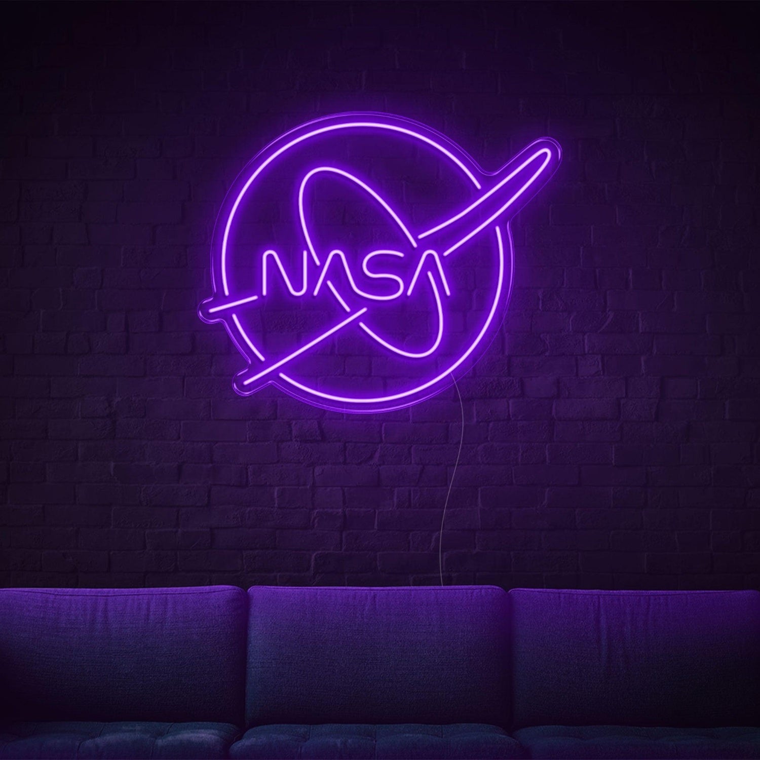 Nasa White Oval Led Neon Sign For Modern Tech Decor | Shineneon