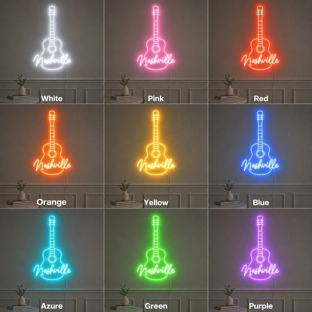 Nashville Acoustic Guitar LED Neon Sign - Shineneon