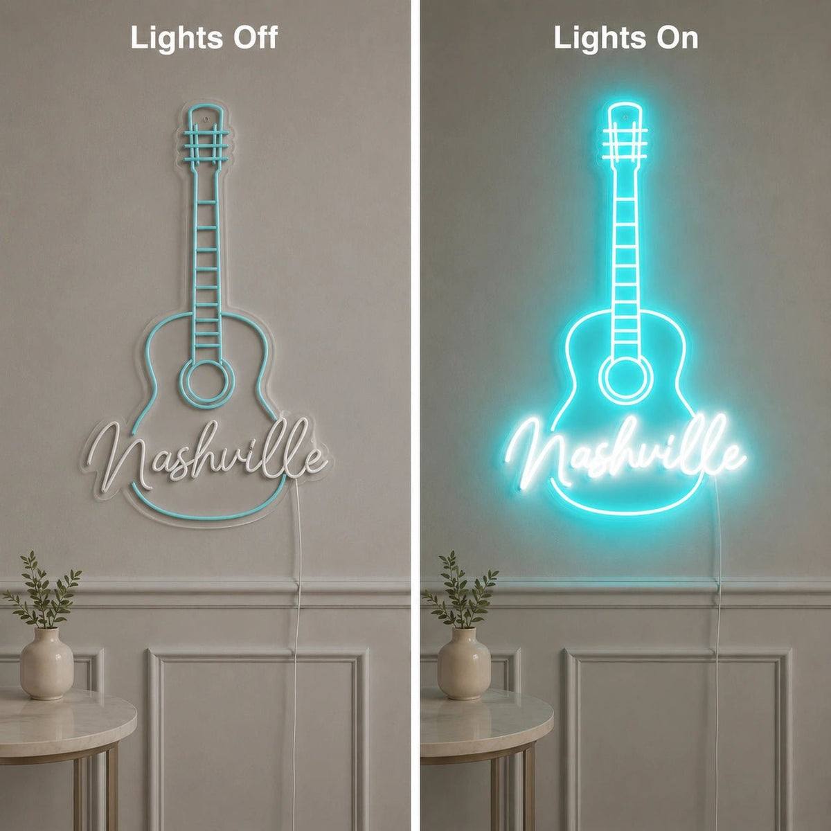 Nashville Acoustic Guitar LED Neon Sign - Shineneon