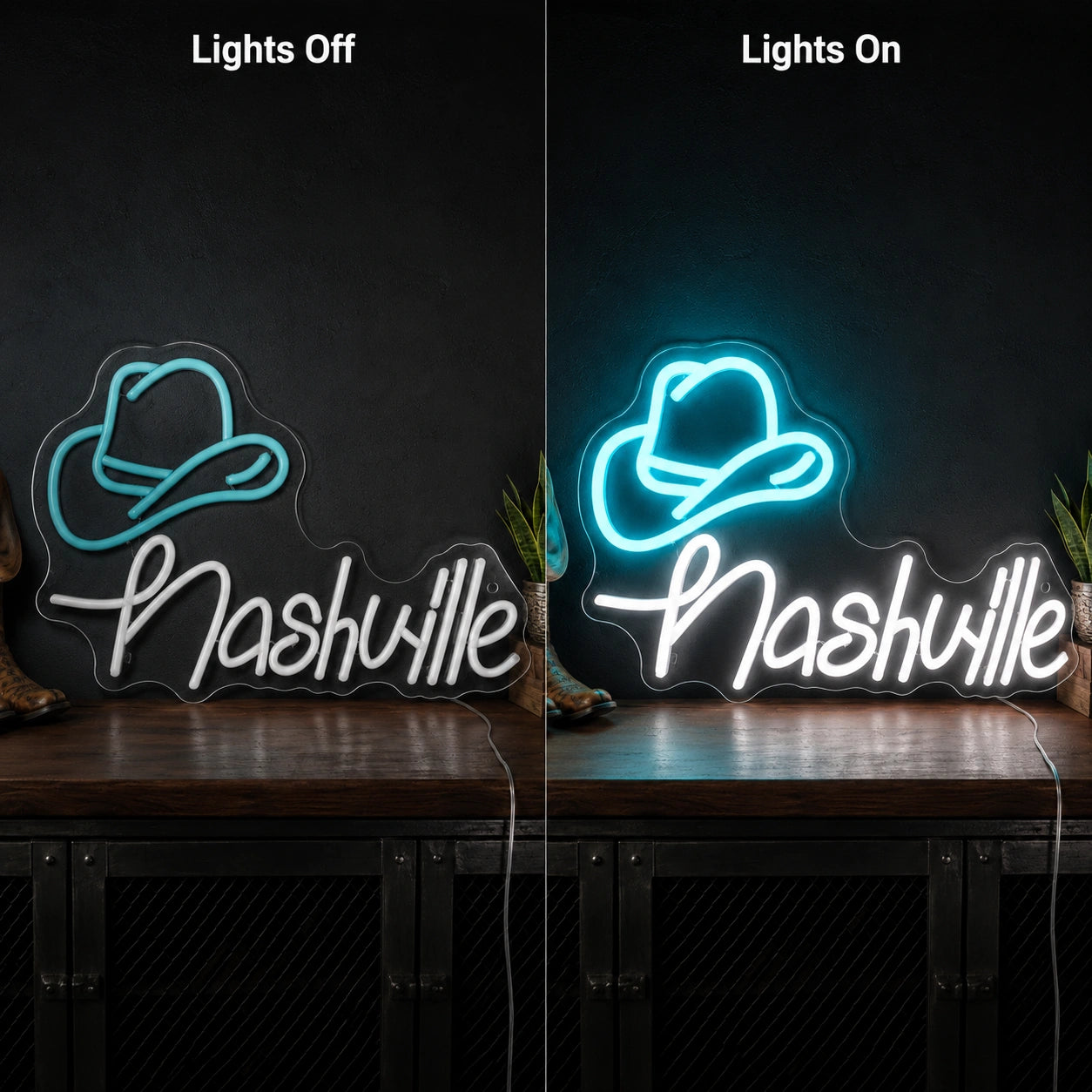 Nashville Cowboy Hat LED Neon Sign main product image