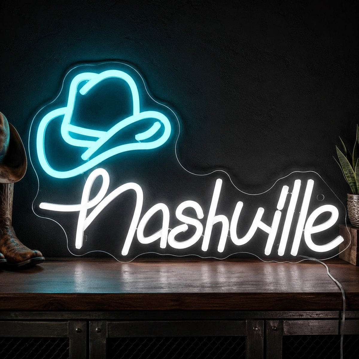 Nashville Cowboy Hat LED Neon Sign - Shineneon